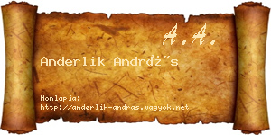 Anderlik András névjegykártya