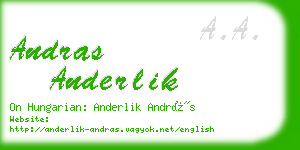 andras anderlik business card